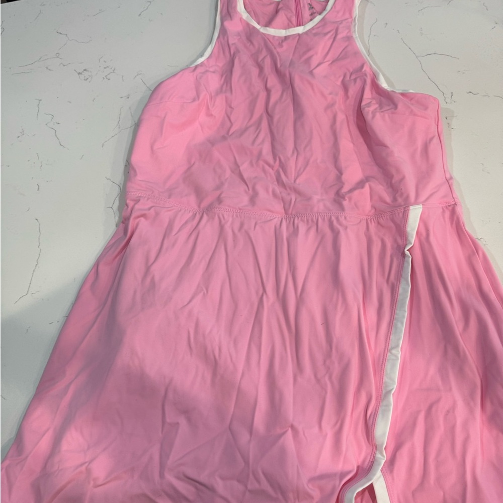 All in Motion Pink and White Sleeveless Top